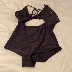 Spiritual gangster ribbed one piece with keyhole